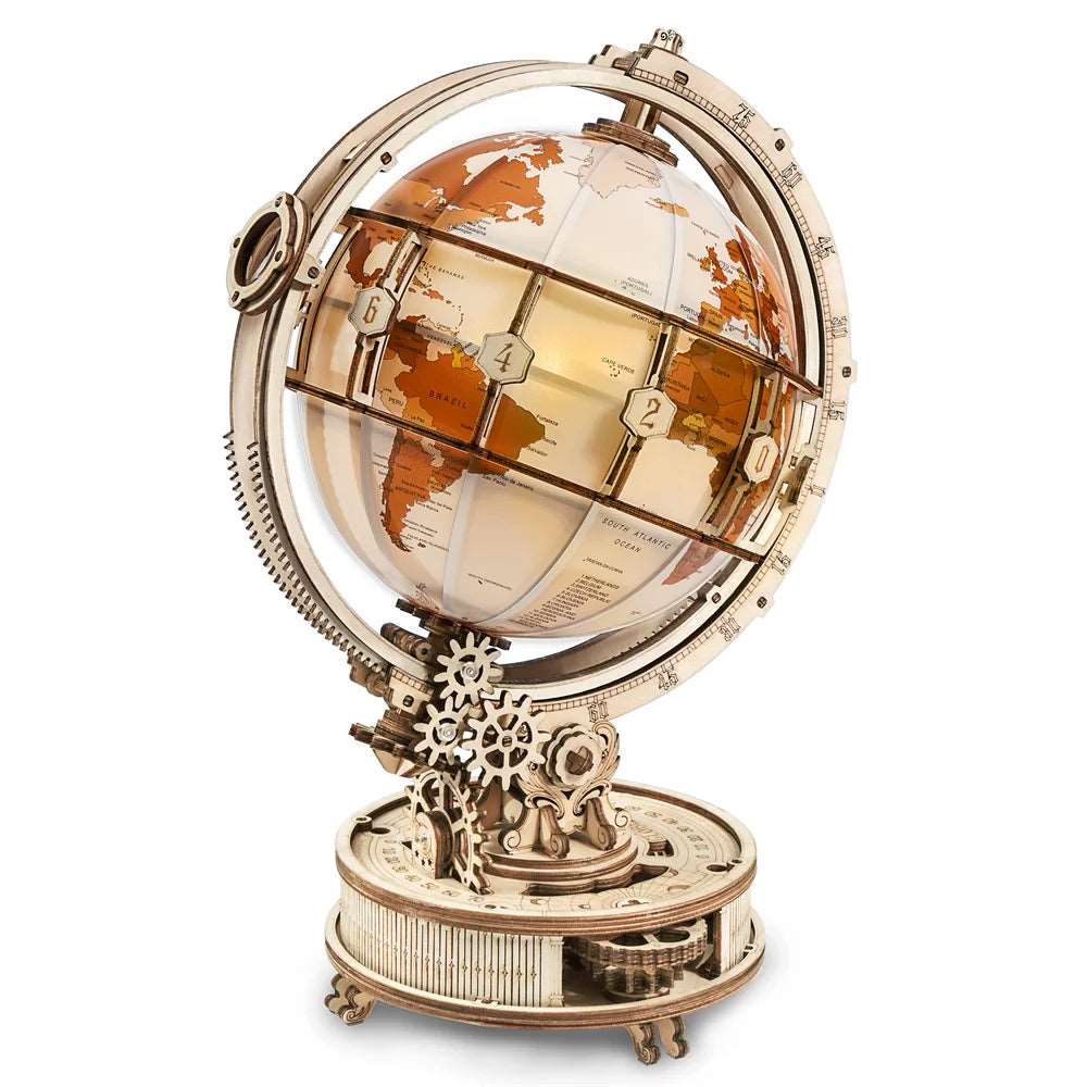 GLOBE TERRESTRE LUMINEUX LED - CULTURE MAQUETTE - EXPERT MAQUETTE BOIS et METAL - DIY - ROBOTIME