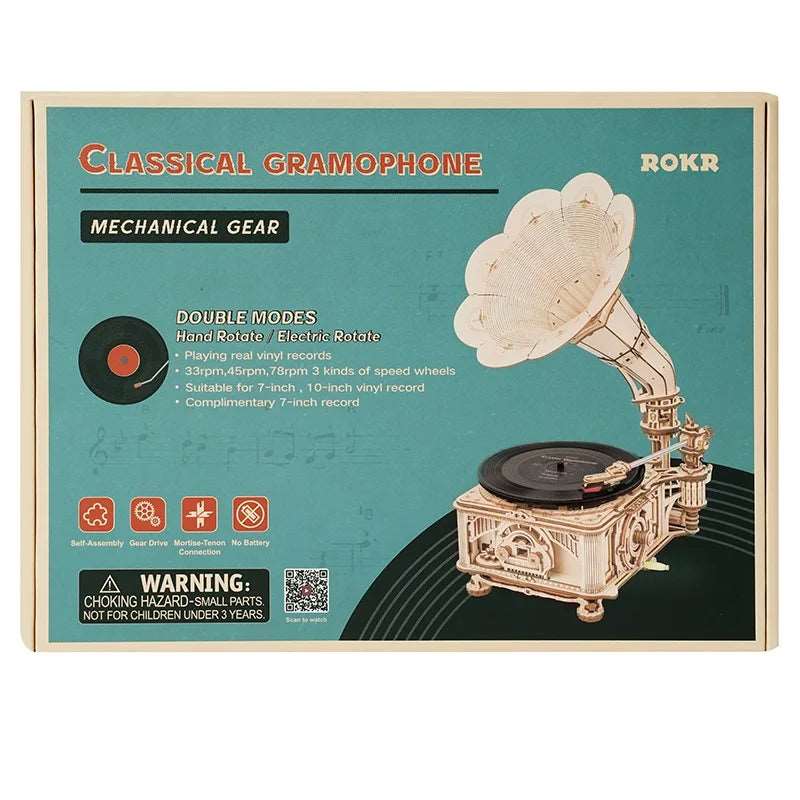 GRAMOPHONE - CULTURE MAQUETTE - EXPERT MAQUETTE BOIS et METAL - DIY - ROBOTIME