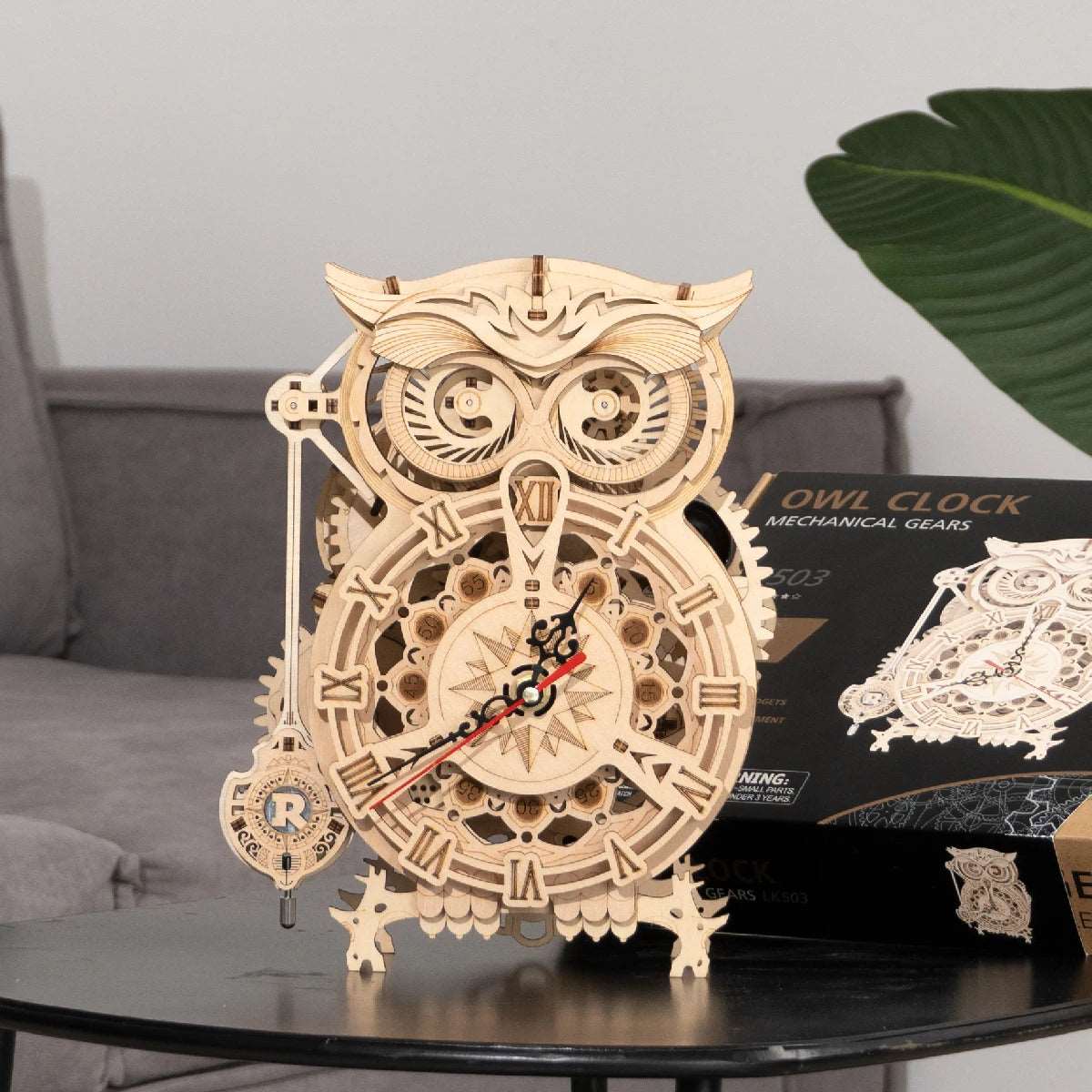 HORLOGE PENDULE HIBOU - CULTURE MAQUETTE - EXPERT MAQUETTE BOIS et METAL - DIY - ROBOTIME