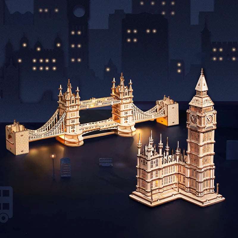 TOWER BRIDGE AVEC LED - CULTURE MAQUETTE - EXPERT MAQUETTE BOIS et METAL - DIY - ROBOTIME