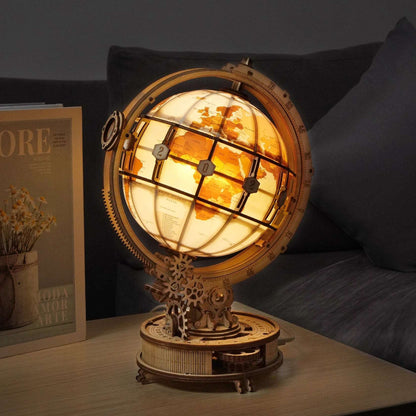 GLOBE TERRESTRE LUMINEUX LED - CULTURE MAQUETTE - EXPERT MAQUETTE BOIS et METAL - DIY - ROBOTIME