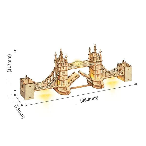 TOWER BRIDGE AVEC LED - CULTURE MAQUETTE - EXPERT MAQUETTE BOIS et METAL - DIY - ROBOTIME