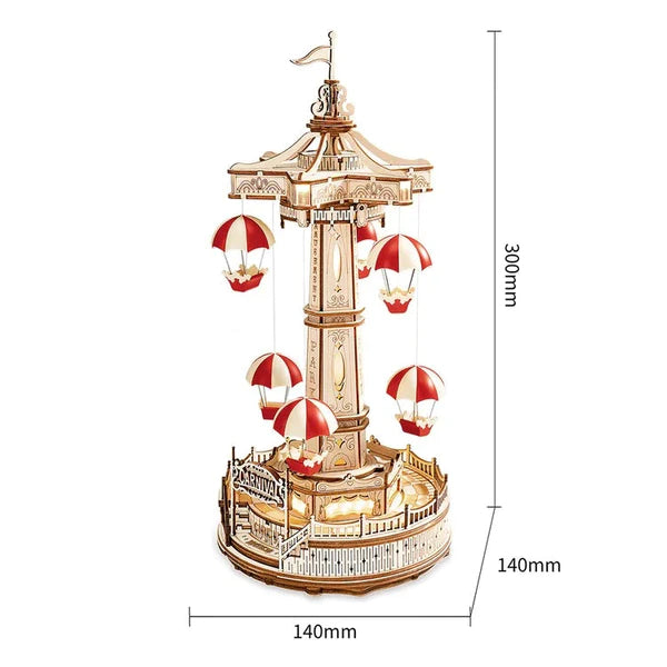 MANEGE MUSICAL PARACHUITES - CULTURE MAQUETTE - EXPERT MAQUETTE BOIS et METAL - DIY - ROBOTIME