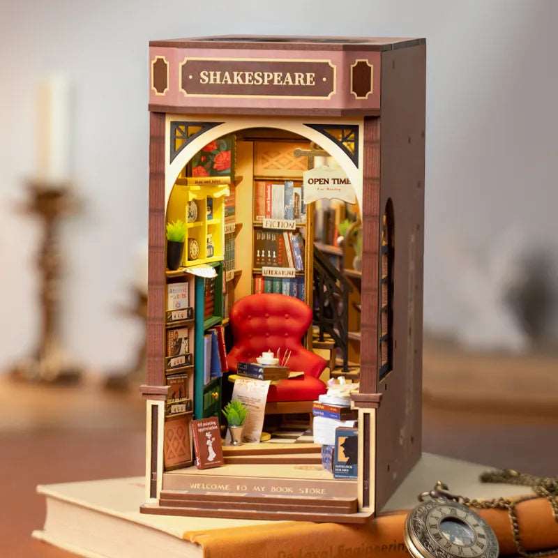 SERRE LIVRE - BOOK NOOK - LIBRAIRIE SHAKESPEARE - CULTURE MAQUETTE - EXPERT MAQUETTE BOIS et METAL - DIY - ROBOTIME