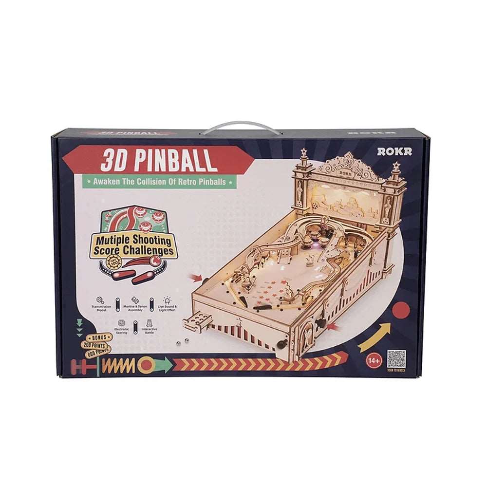 FLIPPER FONCTIONNEL - PINBALL --  CULTURE MAQUETTE - EXPERT MAQUETTE BOIS et METAL - DIY - ROBOTIME