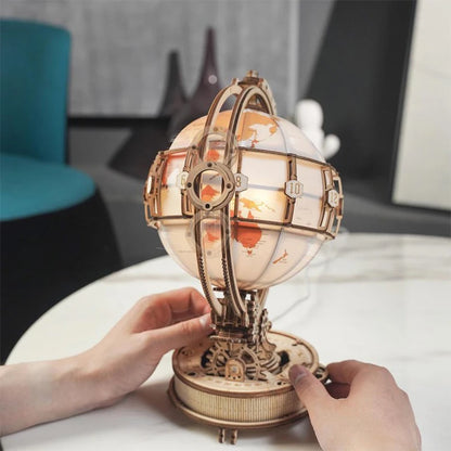 GLOBE TERRESTRE LUMINEUX LED - CULTURE MAQUETTE - EXPERT MAQUETTE BOIS et METAL - DIY - ROBOTIME