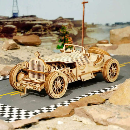 VOITURE GRAND PRIX VINTAGE - CULTURE MAQUETTE - EXPERT MAQUETTE BOIS et METAL - DIY - ROBOTIME