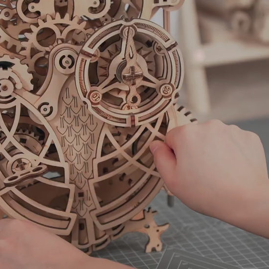 HORLOGE PENDULE HIBOU - CULTURE MAQUETTE - EXPERT MAQUETTE BOIS et METAL - DIY - ROBOTIME